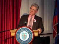 Jack Melkonian at the podium