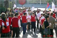 students at gate