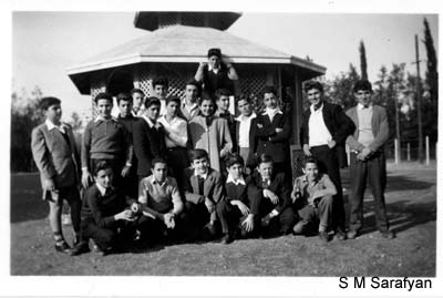 Oriort Sirvart and boys in front of original Tampan 1954